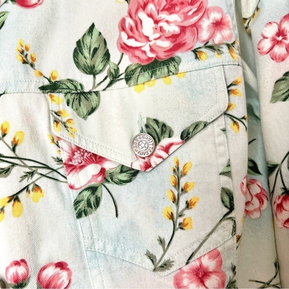 Y2K Vintage Vittadini Floral Button Down Jacket with Floral Short Sleeves Shirt - Picture 7 of 11